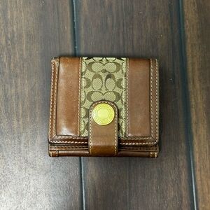 Vintage Coach Wallet with Gold Accent